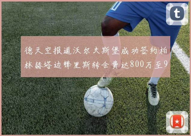 德天空报道沃尔夫斯堡成功签约柏林赫塔边锋里斯转会费达800万至900万欧元